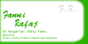 fanni rafaj business card